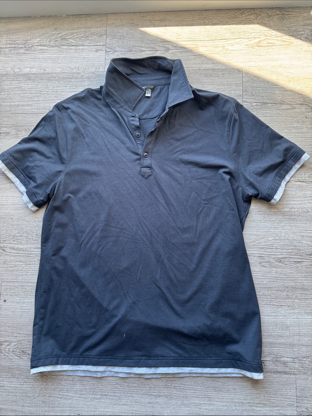 Horst Men's Navy Polo with Light Gray Contrast Trim